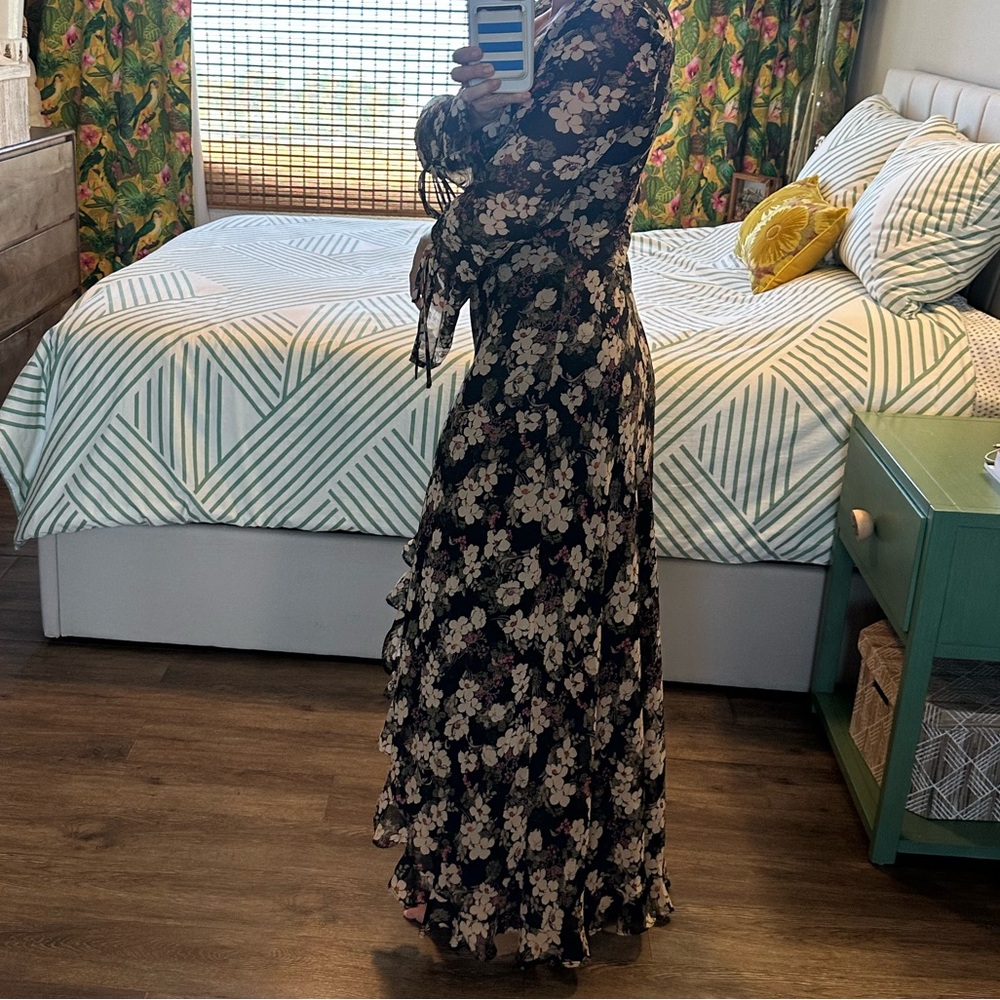 ASTR THE LABEL Floral Long Sleeve Maxi Dress NEW sz L - Picture 5 of 13